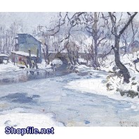 Tranh sơn dầu tuyết phủ khắp nơi